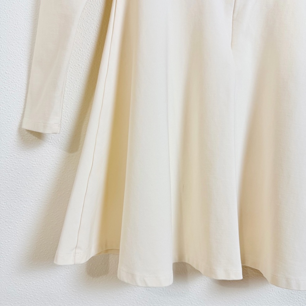 Sunday Best Cream Mock Neck Fit & Flare Mini Dress Size S Long Sleeve Skater - Picture 14 of 16